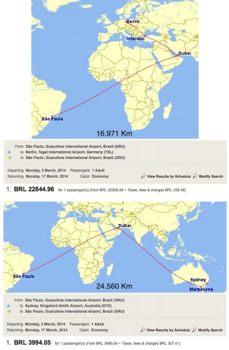 Comparativo de voos